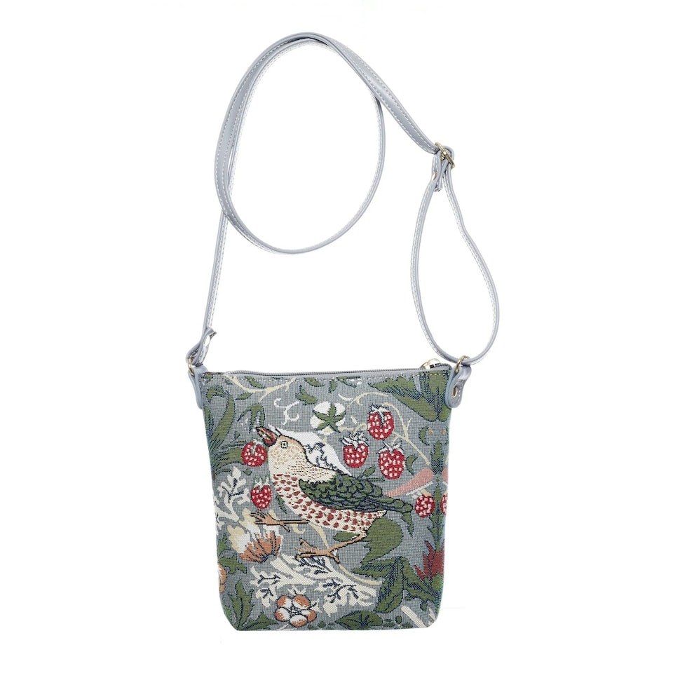 image 1 of Signare Sling Bag Strawberry Thief Grey | Grey
