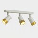 image 5 of CGC PUZON White & Gold GU10 Adjustable Triple Three Head GU10 Ceiling Spotlight Bar Light White