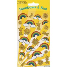 Paper Projects Reusable Rainbows & Sun Stickers - Multicoloured - One Size