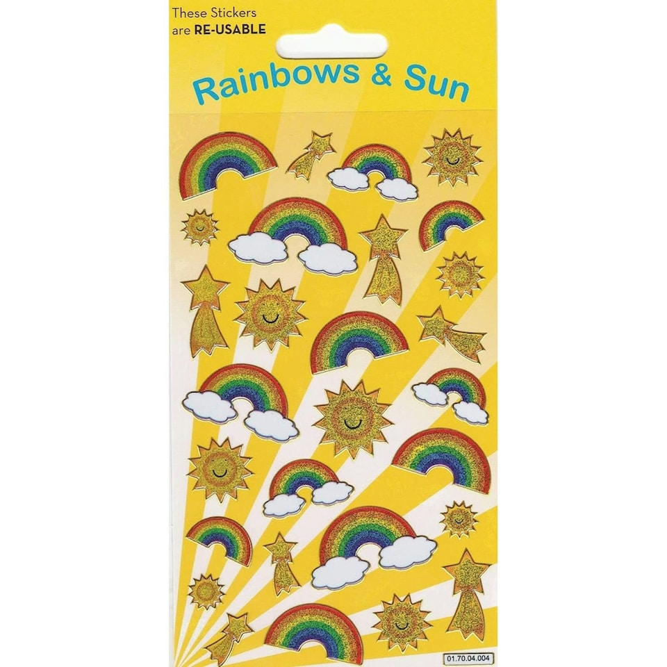 image 1 of Paper Projects Reusable Rainbows & Sun Stickers - Multicoloured - One Size