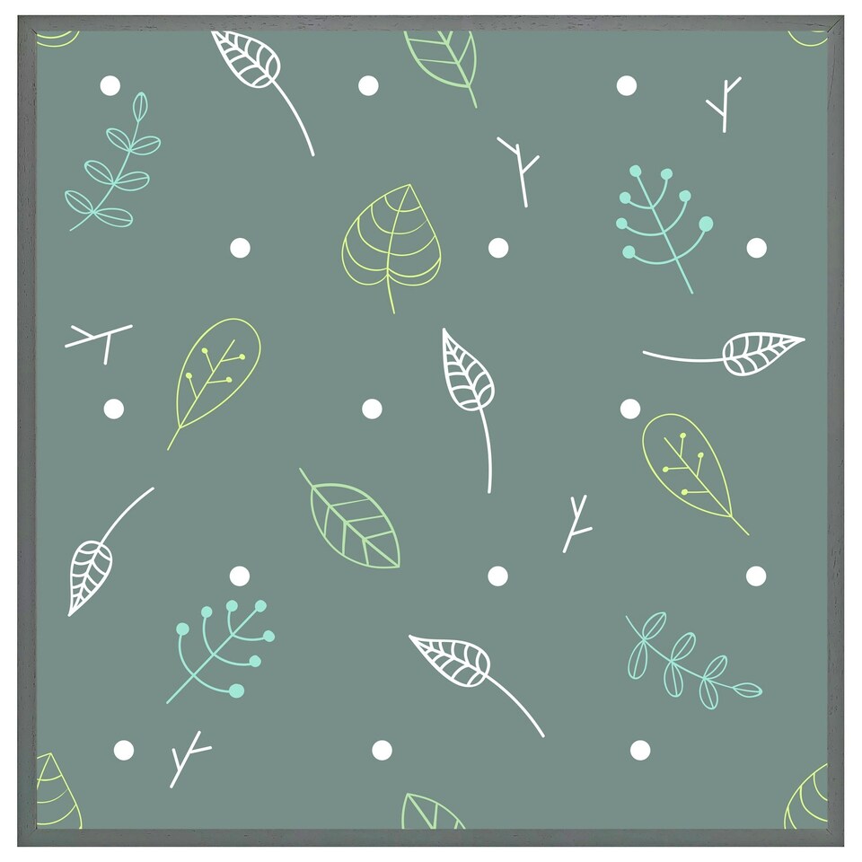 image 1 of Hand drawn leaves (Picutre Frame) White | XS