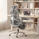 image 2 of HOMCOM Ergonomic Office Chair, High Back Mesh Desk Chair with Reclining Separated Backrest, Lumbar Support, 4D Flip-up Armrests, Adjustable Headrest, Tilt Function, Footrest for Home Office, Grey | Grey