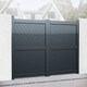 image 1 of Double Swing Gate 3000x2000mm Grey - Diagonal Solid Infill and Flat Top Grey