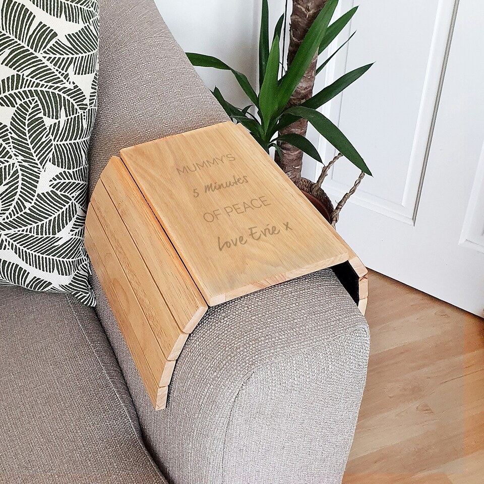 image 1 of Personalised Free Text Wooden Sofa Tray