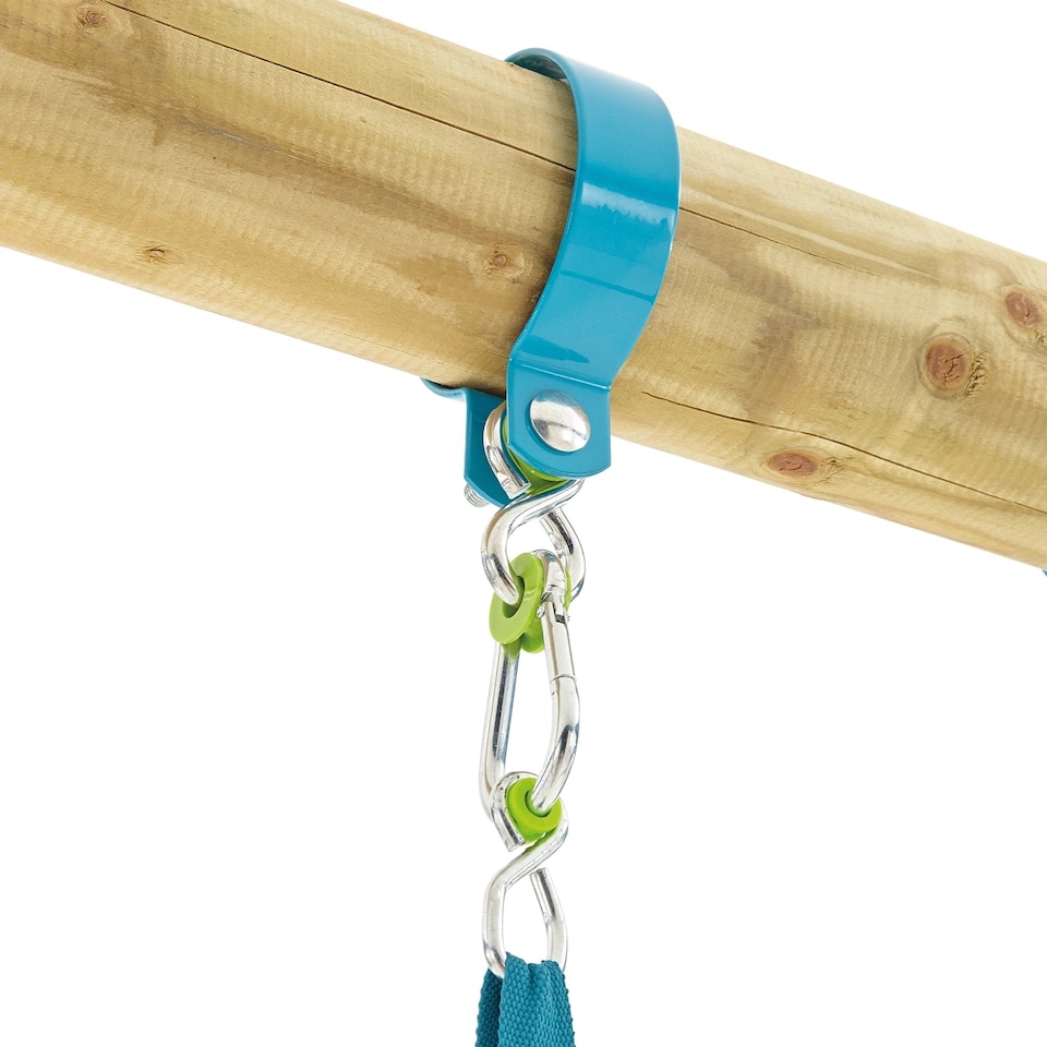 image 1 of TP Kite Wooden Double Swing Set with 8ft Slide