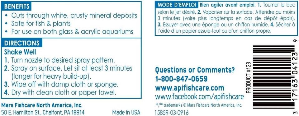 image 1 of API Safe & Easy Aquarium Cleaner Spray 237ml