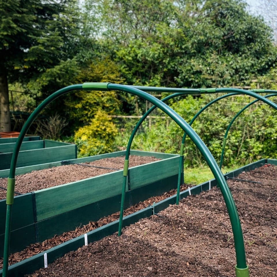 image 1 of GardenSkill Garden Vegs Grow Tunnel Polytunnel & Hoop House Grow Frame Kit 2m L x 1m W x 1m H