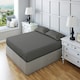 image 1 of Fitted Sheet Polycotton Plain Dyed Extra Deep 25cm Bed Linen Grey | Small Double