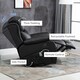 image 6 of HOMCOM PU Leather Massage Recliner Chair with 8 Points and Heat, Manual Reclining Chair with Swivel Base, Footrest and Remote, Rocking Armchair, Black