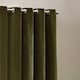 image 3 of Heavy Chenille Blackout Eyelet Curtain Pair | Green | Olive | 2