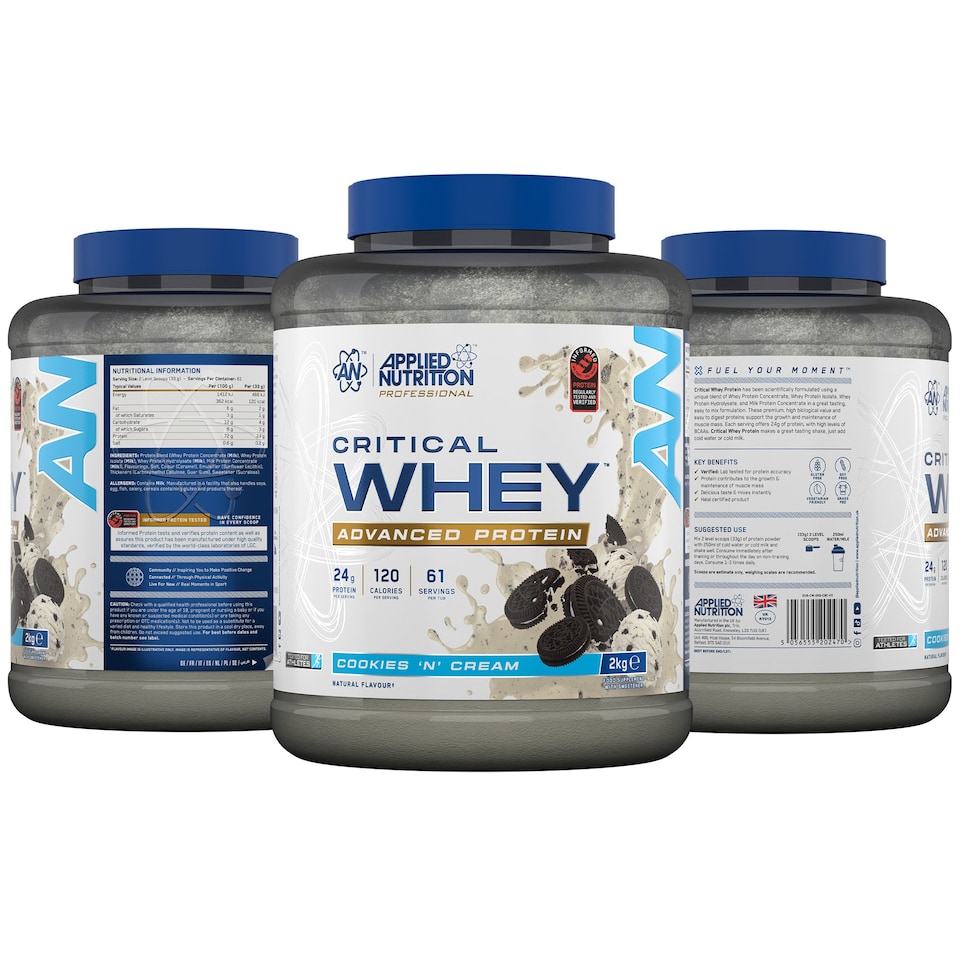 image 1 of Applied Nutrition Critical Whey Advanced Protein Powder - Cookies N Cream - 61 Servings