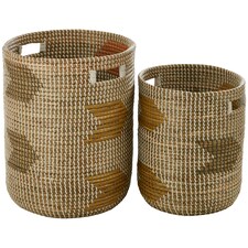 Bora Set of 2 Storage Baskets Brown