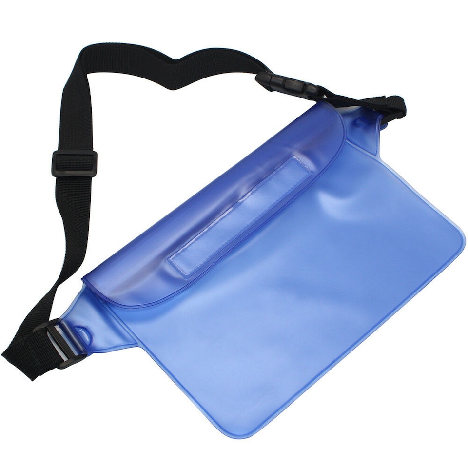 image 1 of Waterproof Waist Belt Pouch 22x14cm PVC Phone Money Document Storage Bag for Water Sports Beach Hiking Boating Skiing Travel