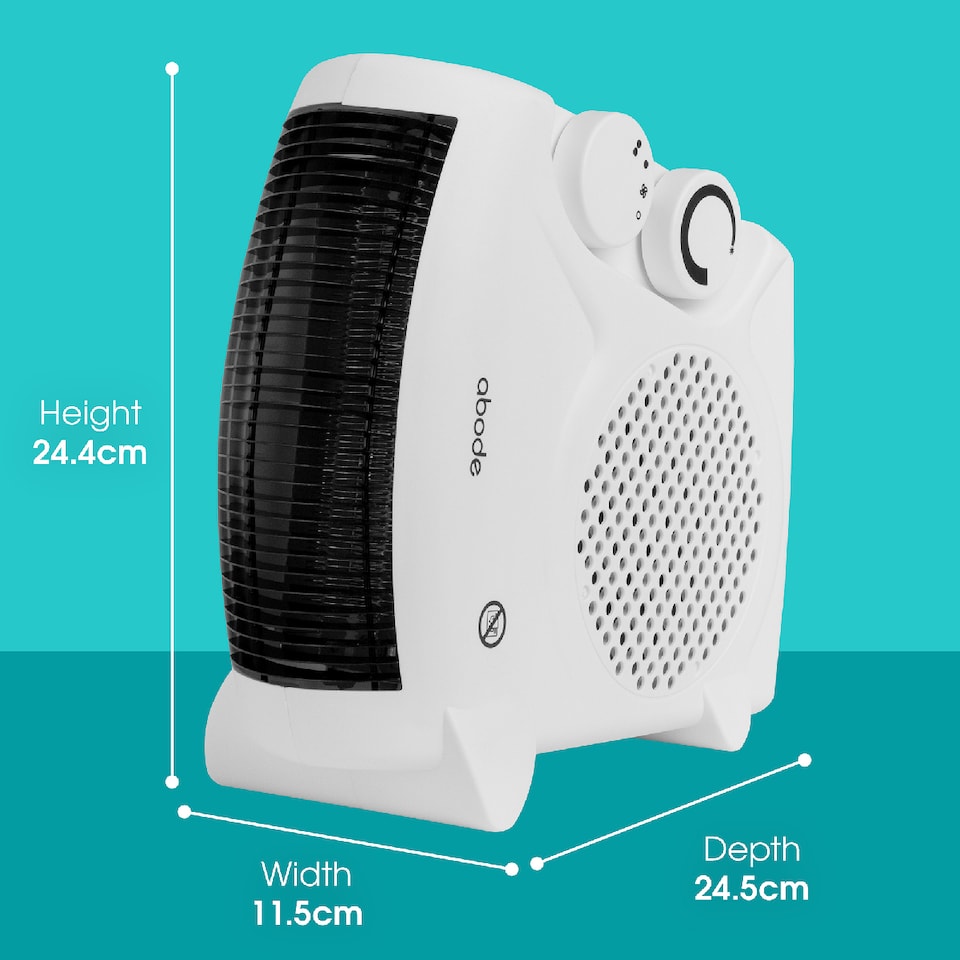 image 1 of Abode AFH1001 Electric Heater White 2000W Cooling Fan Mode with 2 Heat Settings