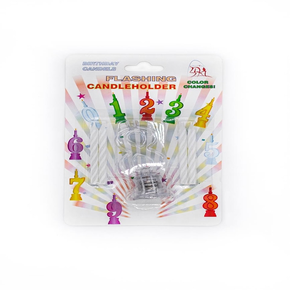 image 1 of Flashing Number 8 Birthday Candle