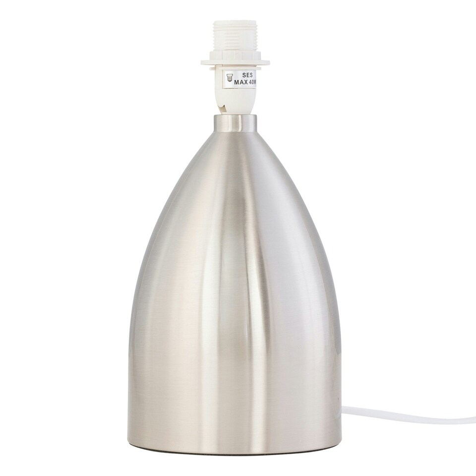 image 1 of First Choice Lighting Valentina Brushed Chrome Touch Lamp with Grey Cotton Shade Silver | Grey