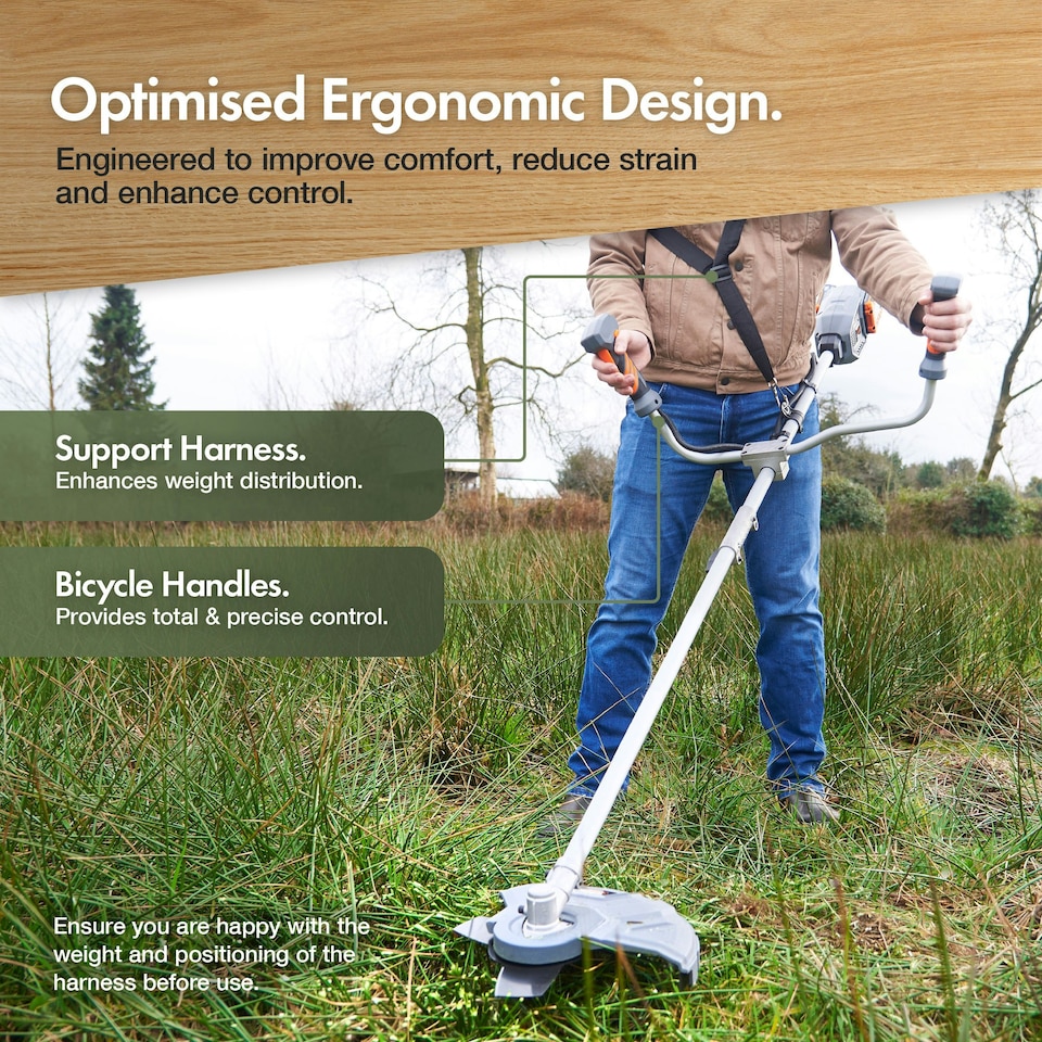 image 1 of VonHaus Grass Trimmer & Brush Cutter Cordless 2 in 1