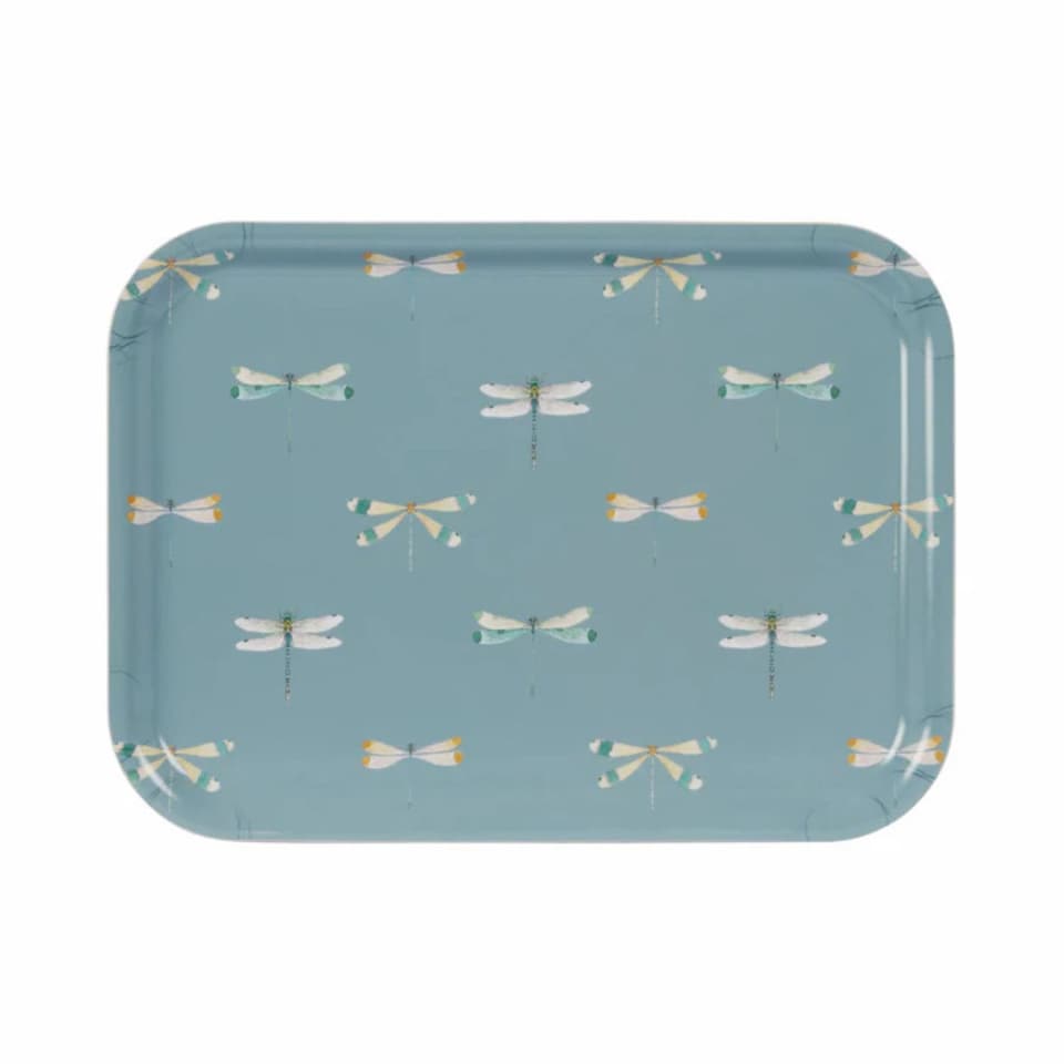 image 1 of Serving Tray: 27cm x 20cm Sophie Allport Dragonfly Tray, Birchwood