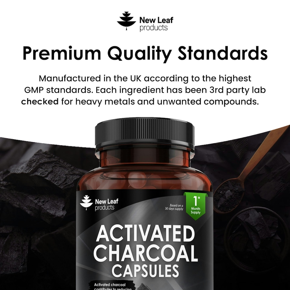image 1 of Activated Charcoal Capsules - 1040mg P/S 120 Fill