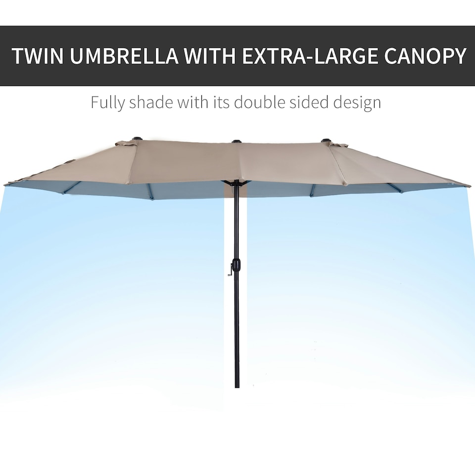 image 1 of Outsunny 4.6M Garden Patio Umbrella Canopy Parasol Sun Shade witho Base