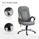 image 4 of Vinsetto Linen Executive Office Chair Height Adjustable Swivel Chair, Grey