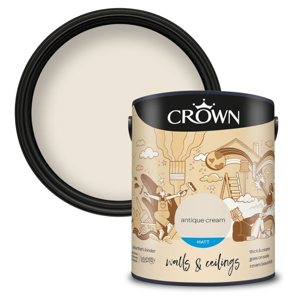 image 1 of Crown Matt Emulsion Antique Cream 5L