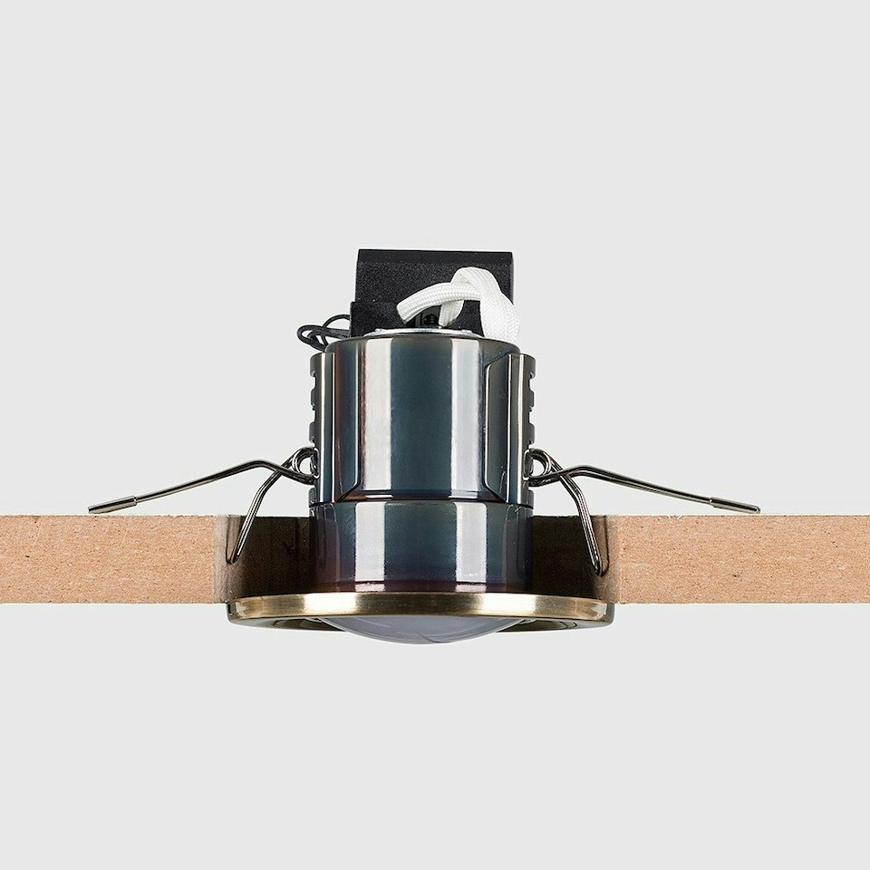 image 1 of ValueLights 6 Pack Fire Rated Antique Brass GU10 Recessed Ceiling Downlights Spotlights