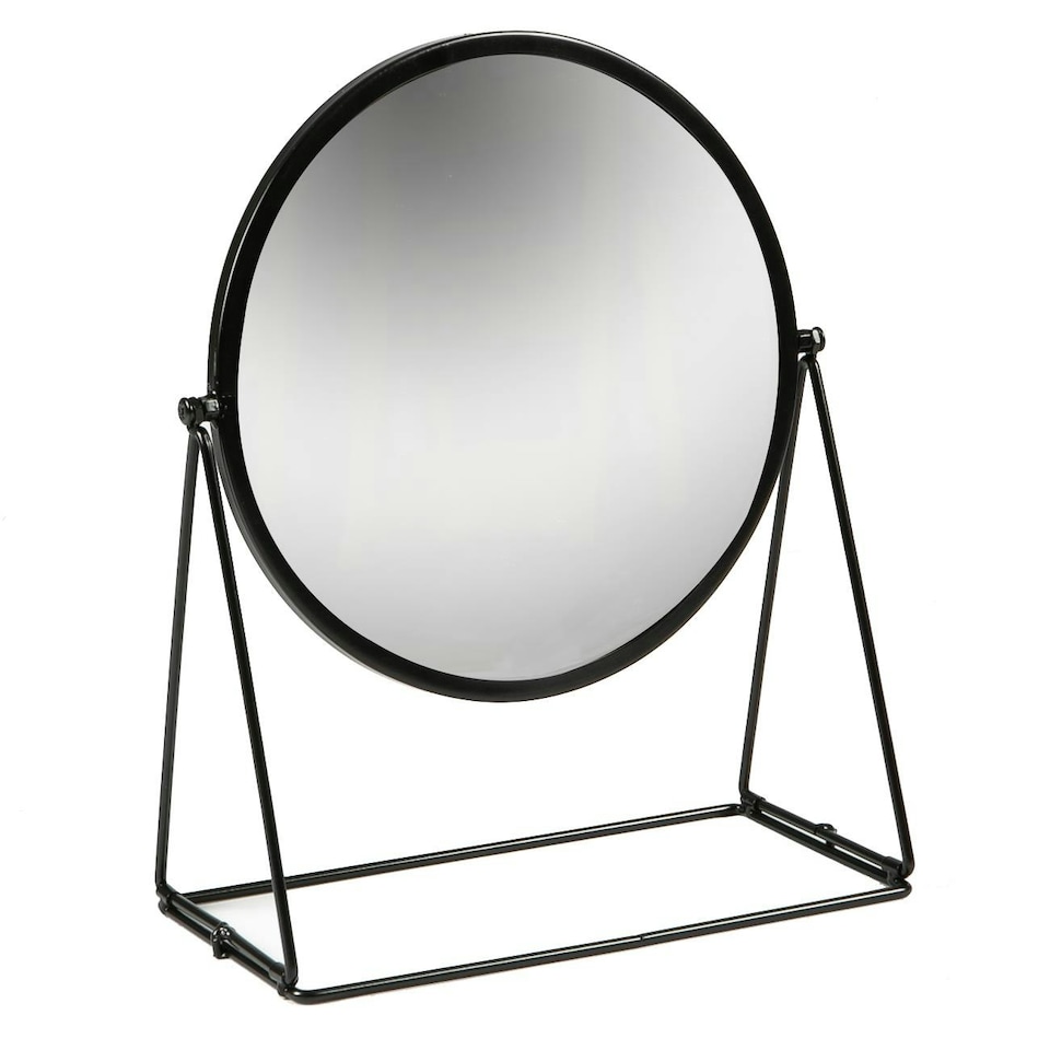 image 1 of Harbour Housewares 33 x 35cm Round Makeup Mirror - Black Black