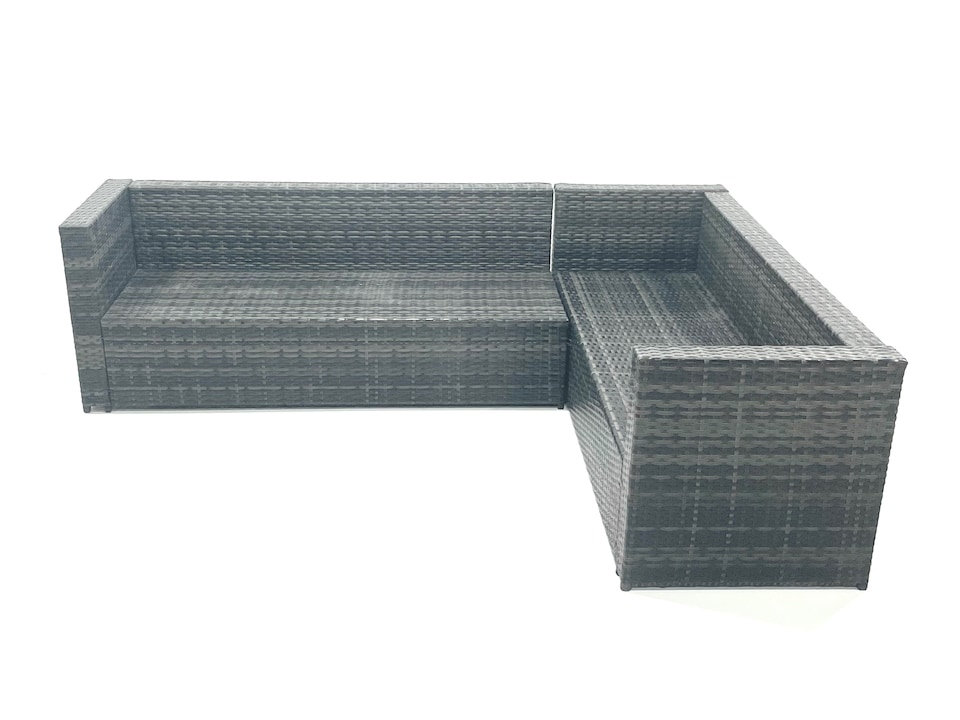 image 1 of Fimous Outdoor Lounge Rattan Corner Sofa Set 6 Seater Garden Furniture with Small FootStools