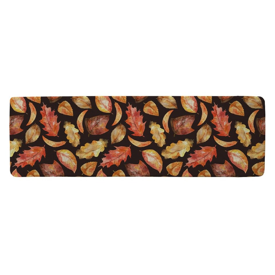 image 1 of Autumn Leaves on Black (Runner Rug) Multi