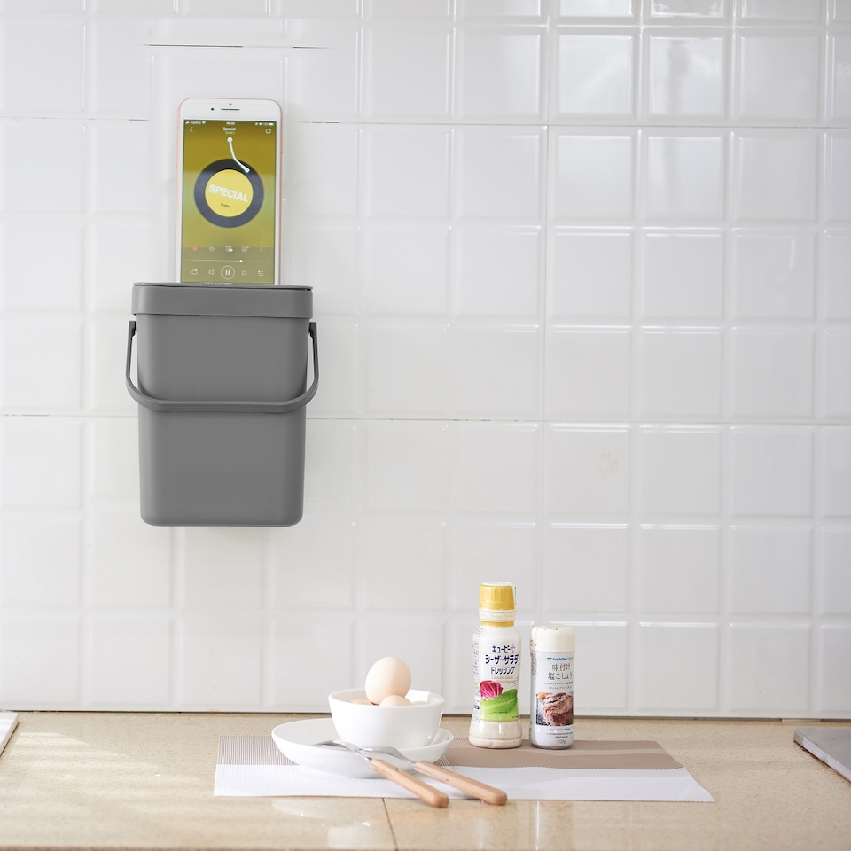 image 1 of Puro Hanging Compost Caddy 3L | Grey | Dark Grey | 3L