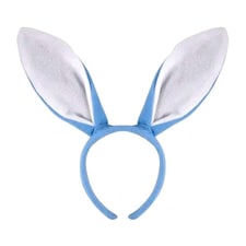 Easter Blue Fluffy Bunny Ears Headband 28cm
