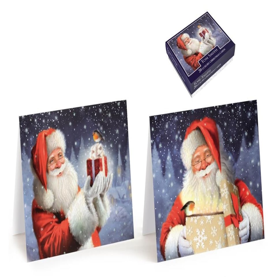 Pack of 20 Luxury Traditional Santa Design Christmas Greeting Cards