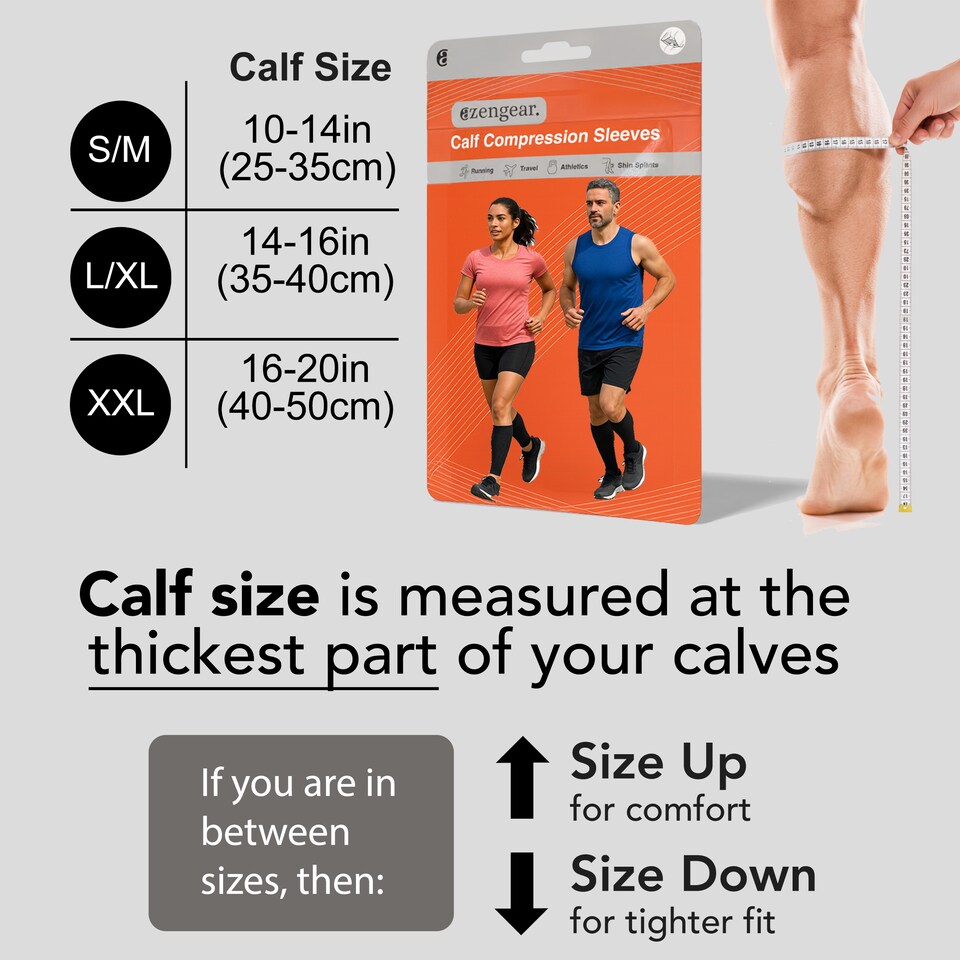 image 1 of aZengear Calf Support Compression Sleeves (Pair) for Women, Men, Running, Shin Splints