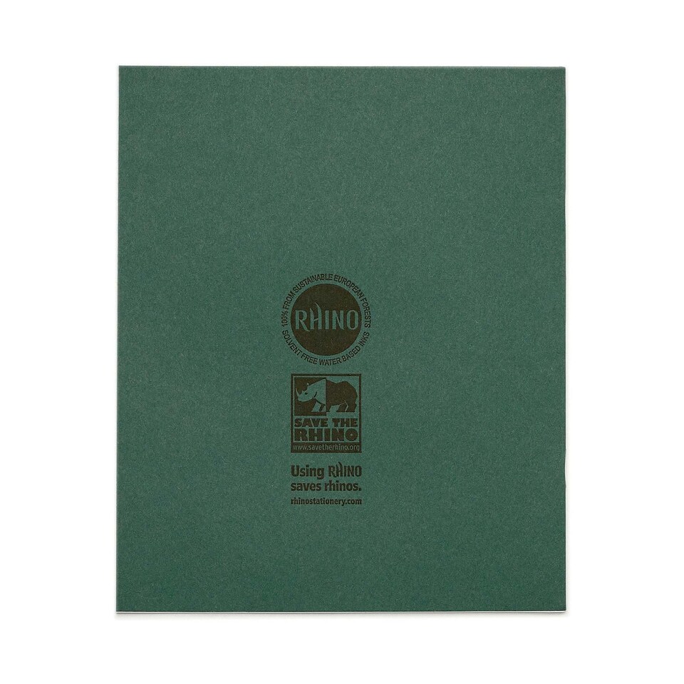 image 1 of Rhino 32 Page Feints Handwriting Book Dark Green 8 x 6.5in 100 Pack