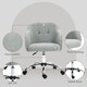 image 7 of HOMCOM Fluffy Vanity Chair for Desk, with Height Adjustable, Wheels, Grey