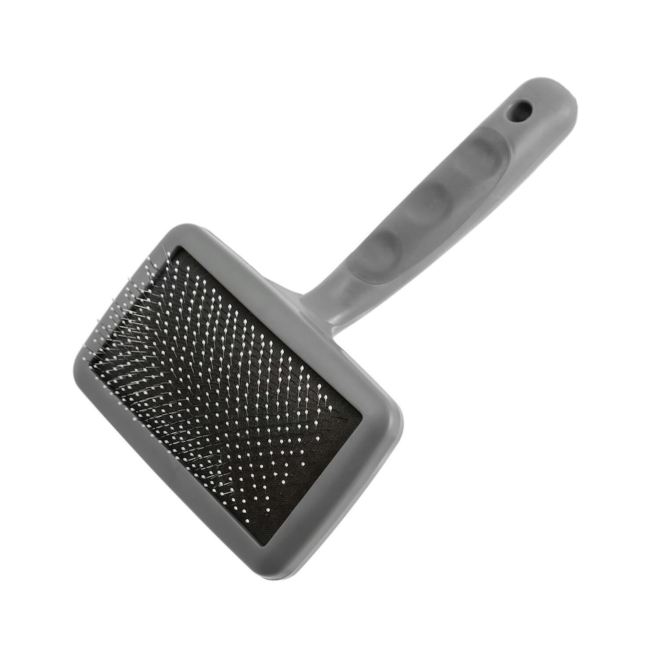 Furrish Ball Pin Dog Slicker Brush - Silver/Black - M