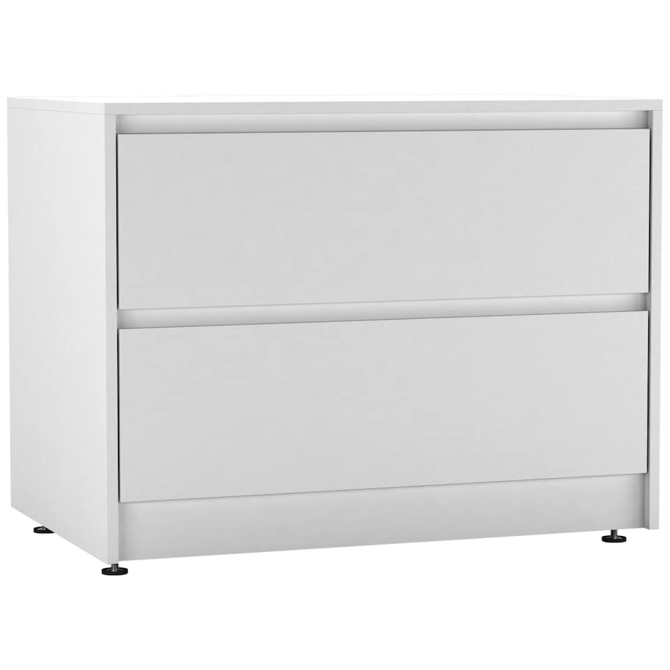 image 1 of URBNLIVING 2 Drawer Chest Storage Unit With Adjustable Feet | Multi | White | 1