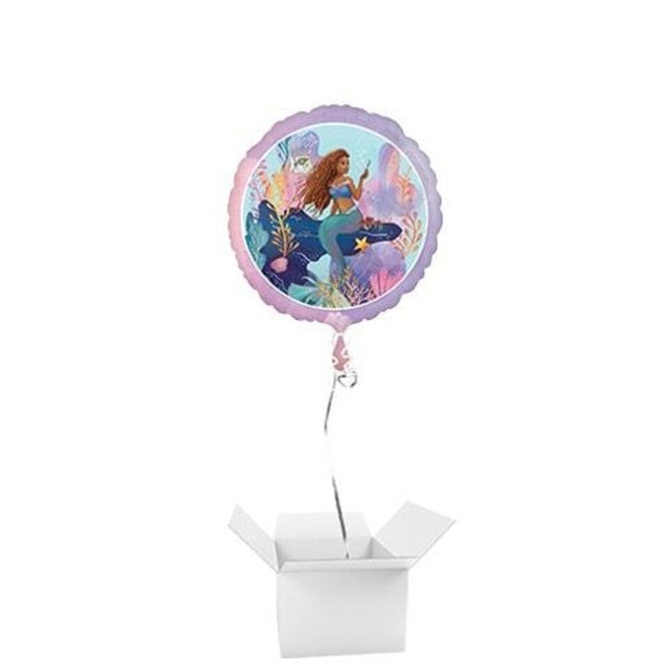 image 1 of Disney The Little Mermaid Live Action Round Foil Helium Balloon - Inflated Balloon in a Box | Multi