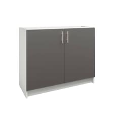 JD Greta Kitchen Base Unit 1000mm Storage Cabinet With Doors Shelf 100cm Dark Grey Matt