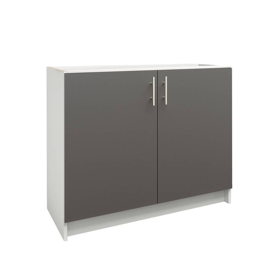 image 1 of JD Greta Kitchen Base Unit 1000mm Storage Cabinet With Doors Shelf 100cm Dark Grey Matt