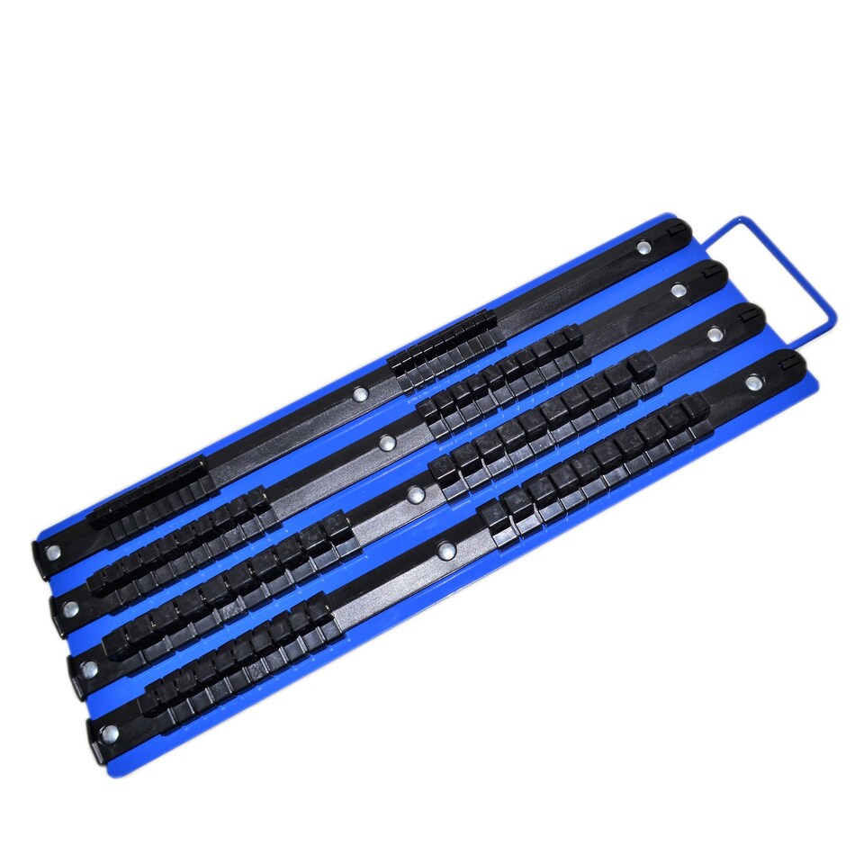 image 1 of Socket Holder Tray Rack Rail Storage 1/4" 3/8" and 1/2" Drive 80pc