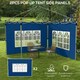 image 6 of Outsunny Gazebo Side Panels for 3x3(m) or 3x4m Pop Up Gazebo, 2 Pack, Blue