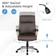 image 9 of COSTWAY Executive Office Chair Computer Desk Chair Brown Brown