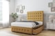 image 3 of Sloomy Berlin Mustard Plush Divan Bed With Mattress 2 Drawers Left Side With 26" Strutted Headboard & 12" Matching Footboard 4'6 Double | Gold | Mustard | Double | 1