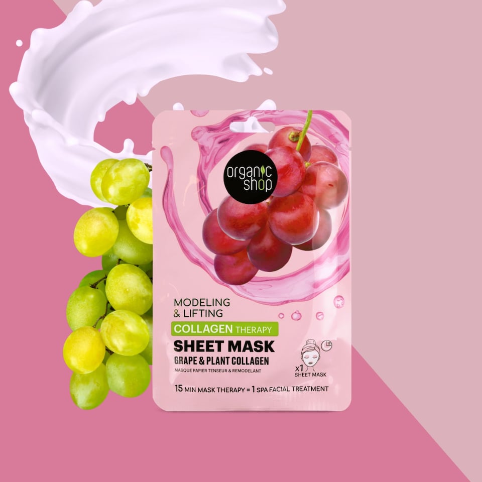 image 1 of Organic Shop Collagen Therapy Model & Lift Sheet Mask, 1 pc