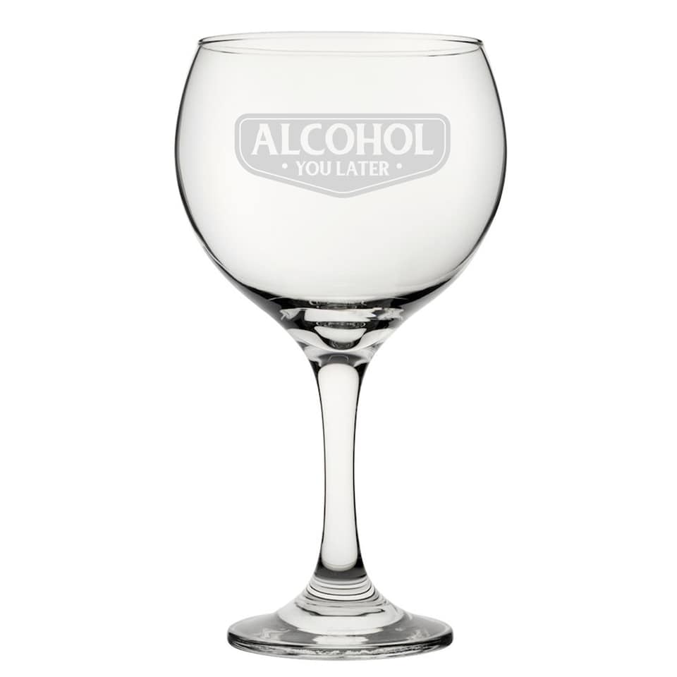 image 1 of Personalised Alcohol You Later Engraved Gin Balloon Cocktail Glass