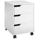 image 1 of HOMCOM 3 Drawer Mobile File Cabinet, Vertical Filing Cabinet with Wheels for Home Office, White