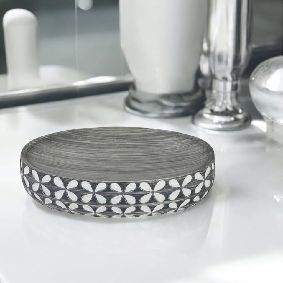 image 1 of Showerdrape Ravello Bathroom Accessory Set - Soap Dish & Tumbler | Grey | 1