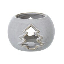 Hill Interiors Ceramic Christmas Tree Tealight Holder - White - One Size